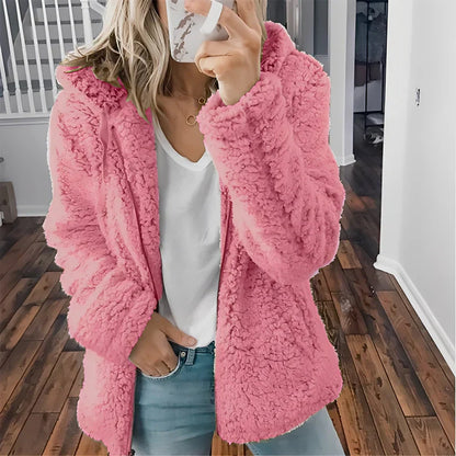 Dicke Wolljacke Damen Kapuze Warm
