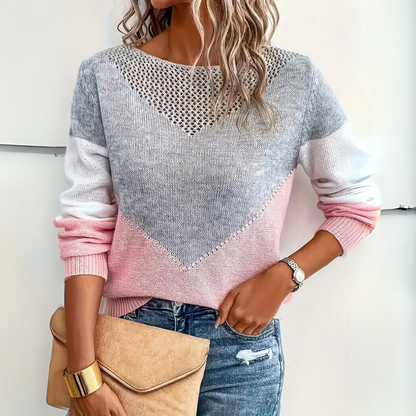 Trendy Strickpullover Colorblock Style