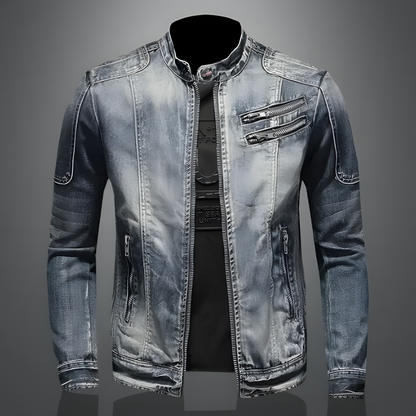 Herren Jeansjacke Längsärmelig Modern
