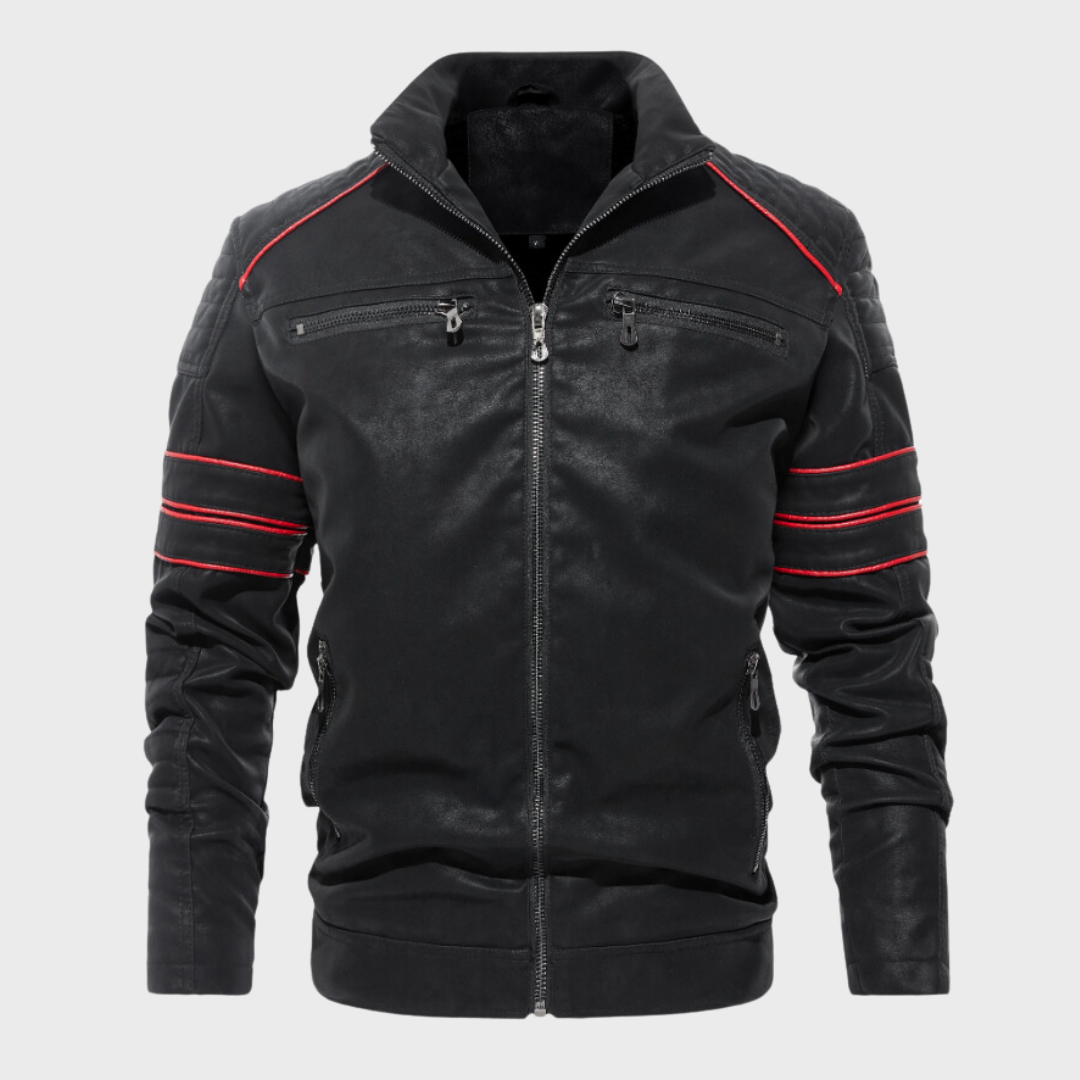 Herren Lederjacke Dick Gepolstert Warm