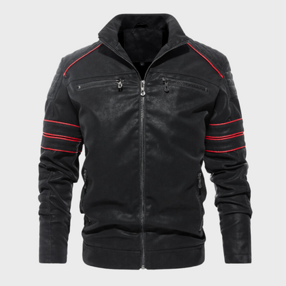 Herren Lederjacke Dick Gepolstert Warm