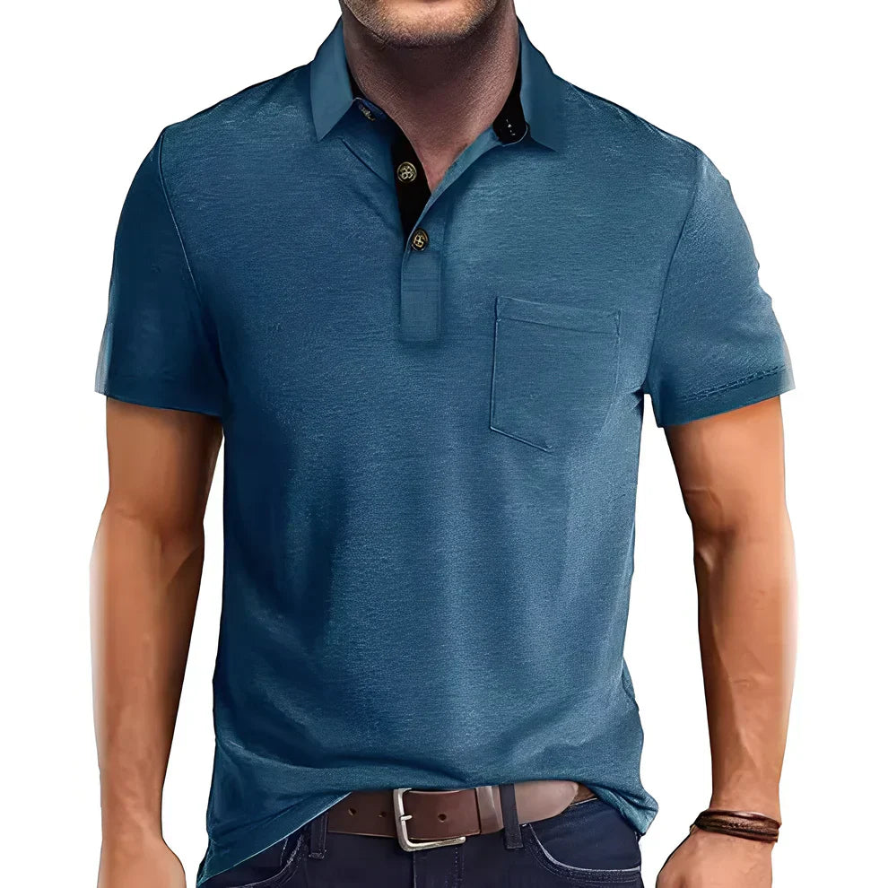 Retro Herren Polohemd Kurzarm Casual
