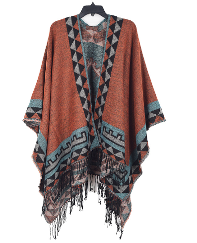 Stilvoller Gestrickter Poncho Warm & Bequem