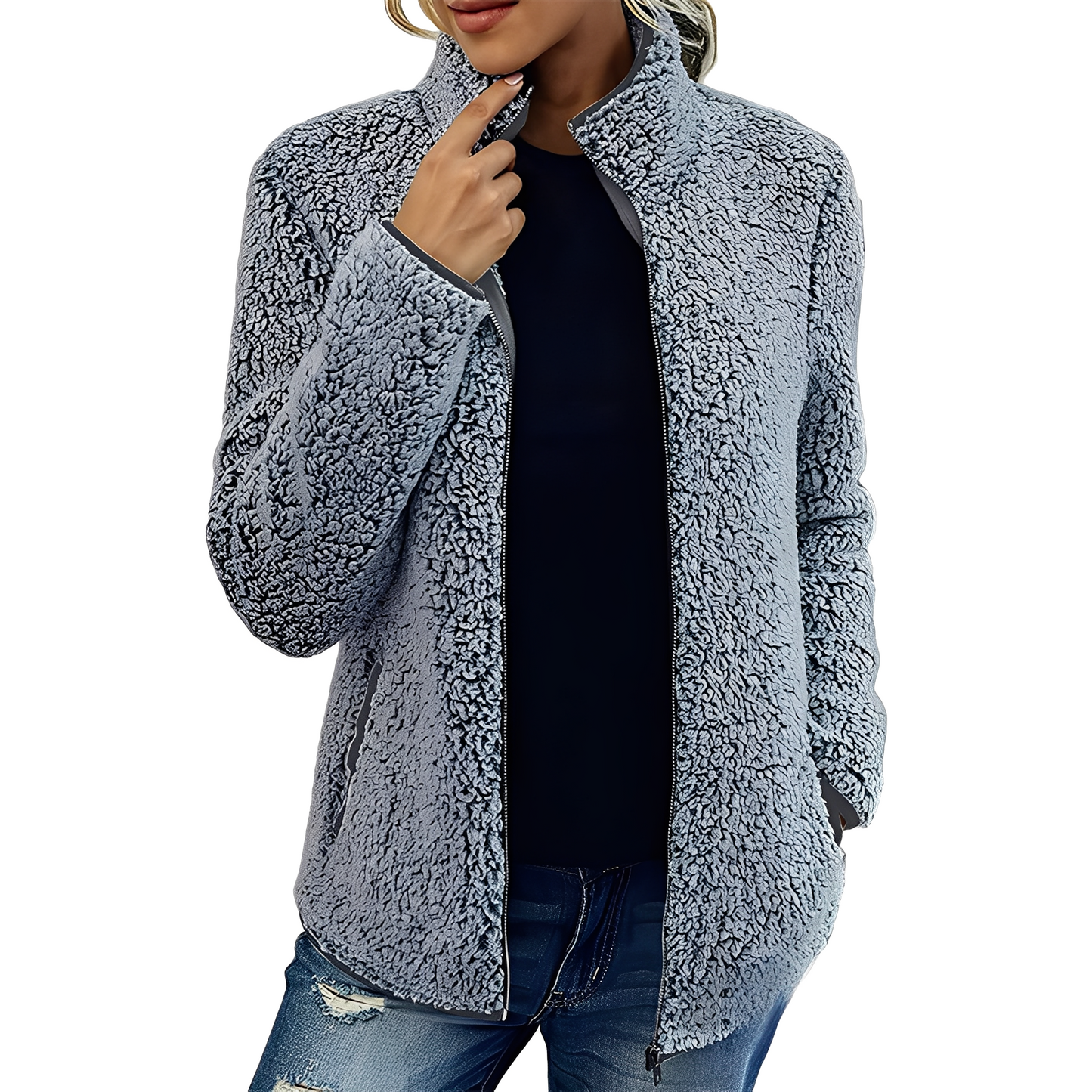 Moderne Damen Fleecejacke Warm Und Stylish