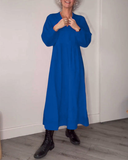 Elegantes Abendkleid V-Ausschnitt Langärmlig