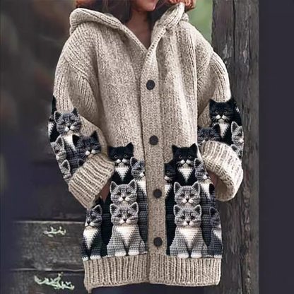 Weiches Katzen Cardigan Gemütlich Gestrickt