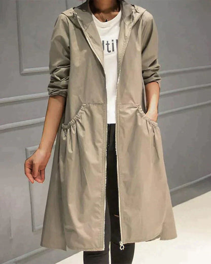 Winterjacke Damen Kapuze Reißverschluss Modern