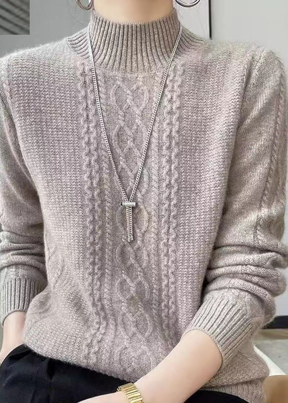 Gemütlicher Zopf-Pullover Mit Hochem Kragen Winterlich Warm