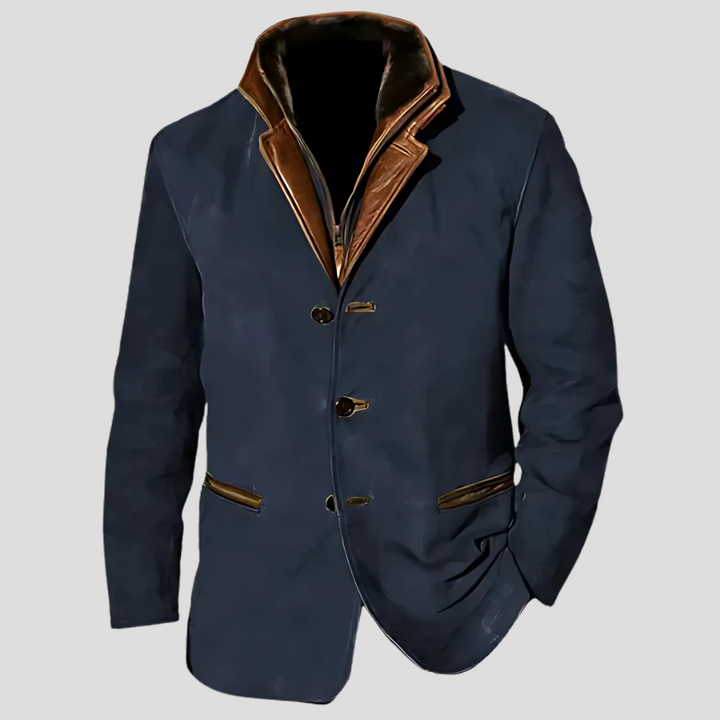 Moderne Herrenjacke Retro Style Kontrastkragen