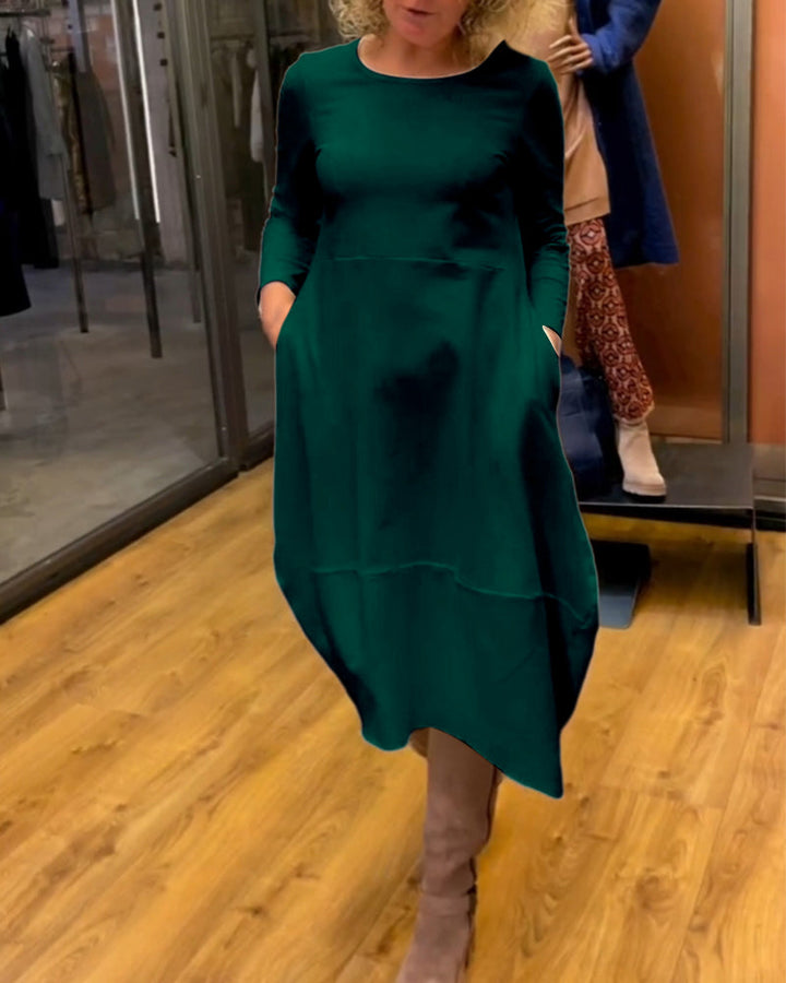 Elegantes Einfarbiges Damenkleid