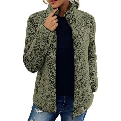 Damen Fleece-Mantel Weich Elegant