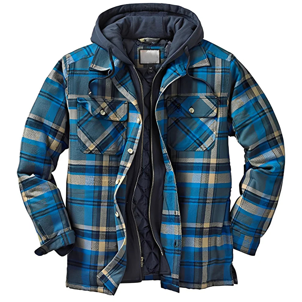 Herren Kapuzenjacke Klassisch Karomuster