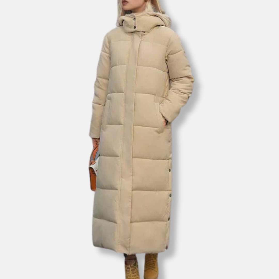 Winterjacke Damen Lang Steppweste Kapuze Hoher Kragen - IdealeKleiden