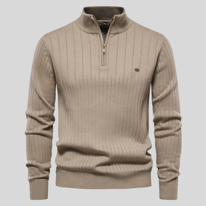 Herren Strickpullover Warm Halb-Reißverschluss Winteredition