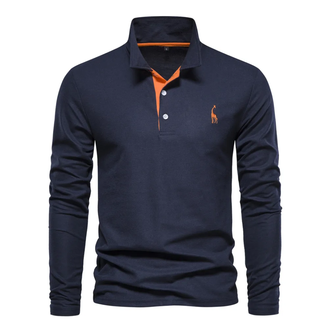 Herren Poloshirt Langarm Klassisch Elegant - IdealeKleiden