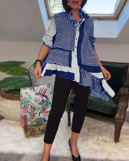 Einzigartiges Hemd mit Farbenfrohem Patchwork Design