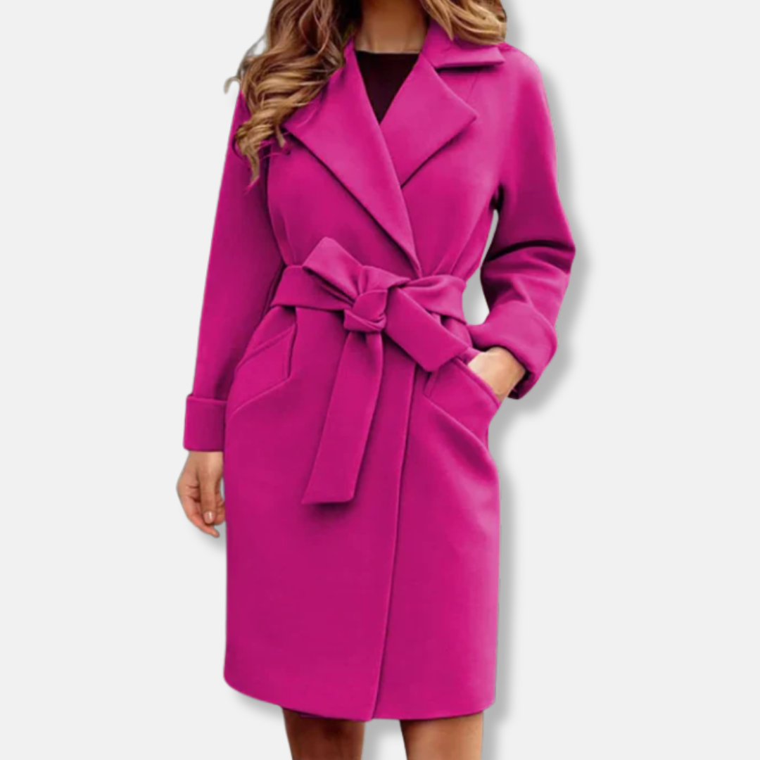 Damenschuhe sind nicht dabei, es handelt sich um einen Trenchcoat: 
Eleganter Trenchcoat Damen Klassisch Knielang - IdealeKleiden