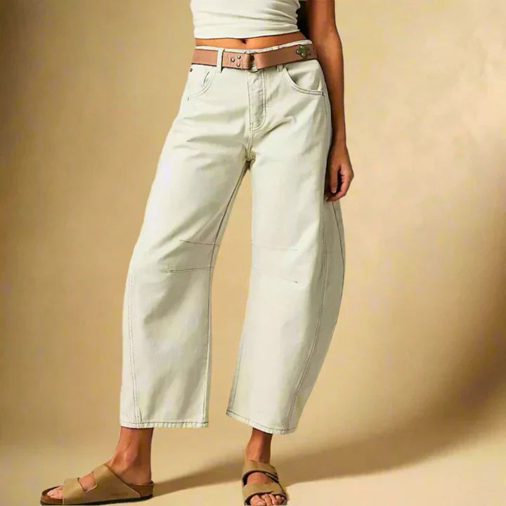 Retro Damen Hose mit Kniestreifen Detail
