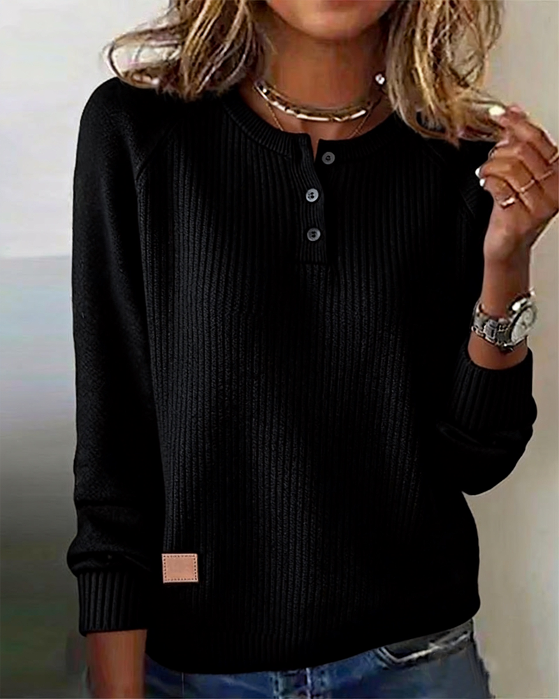 Stylisches Raglan Kleid Modern Knopf