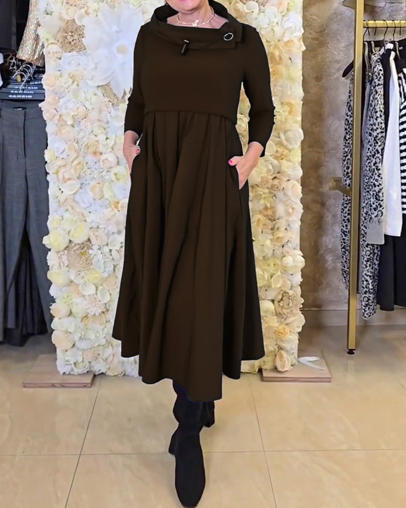Modische A-Linie Kleid Uni Style