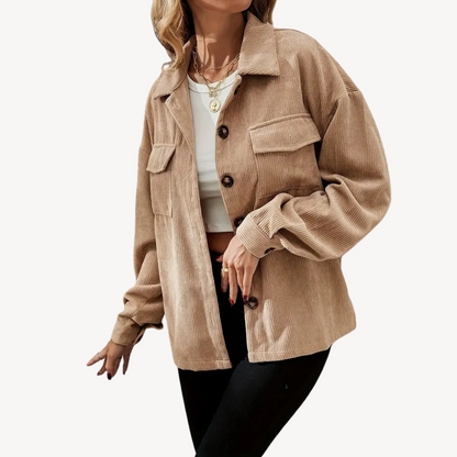 Stylische Damenjacke Cord mit Knöpfen