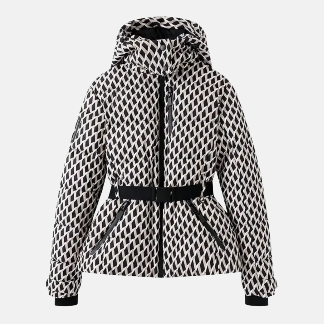 Wintersteppjacke Verstellbarer Gürtel Mit Kapuze
