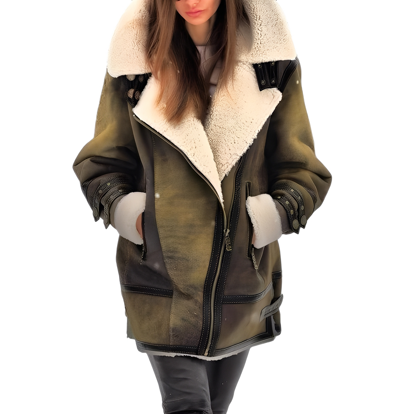 Elegante Lederjacke Damen Soft Innenfutter - IdealeKleiden
