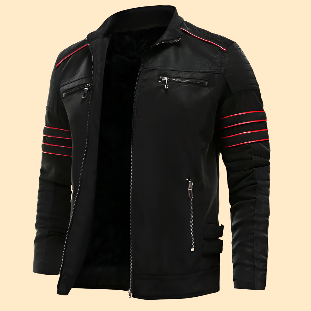 Stylische Lederjacke Herren Luxury Design - IdealeKleiden