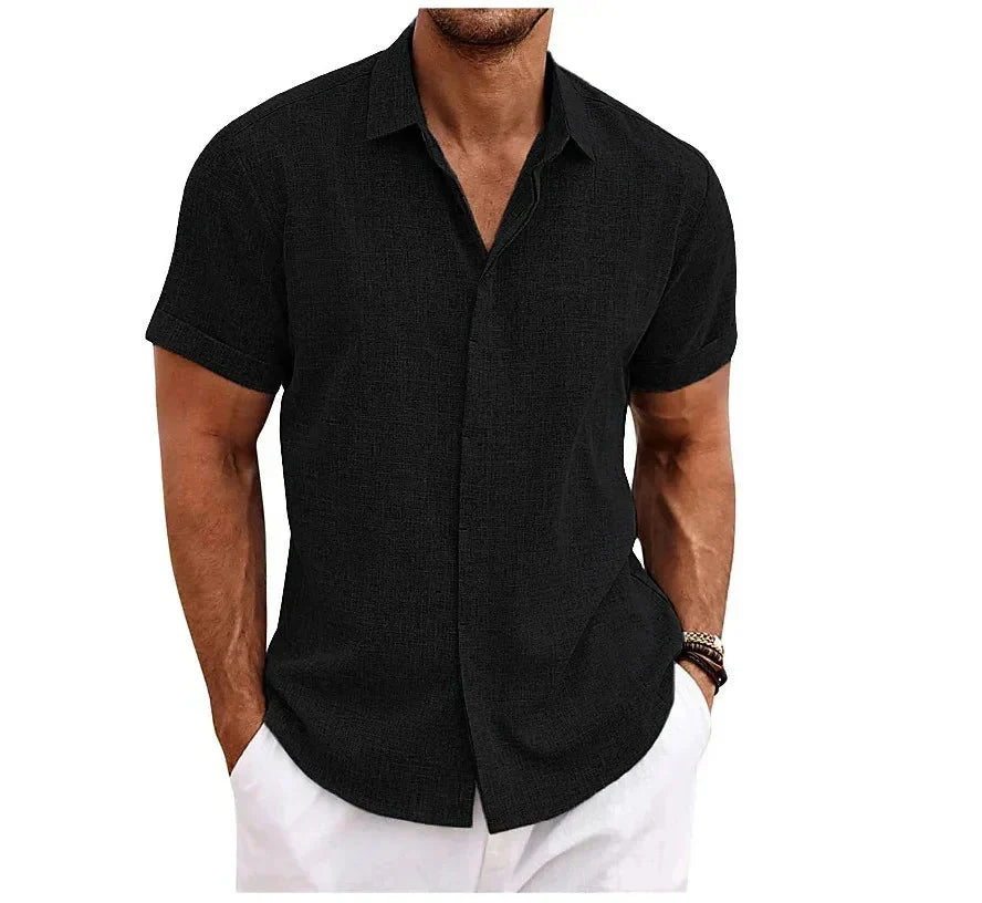 Herrenhemd Baumwolle Leinen Modern Slimfit