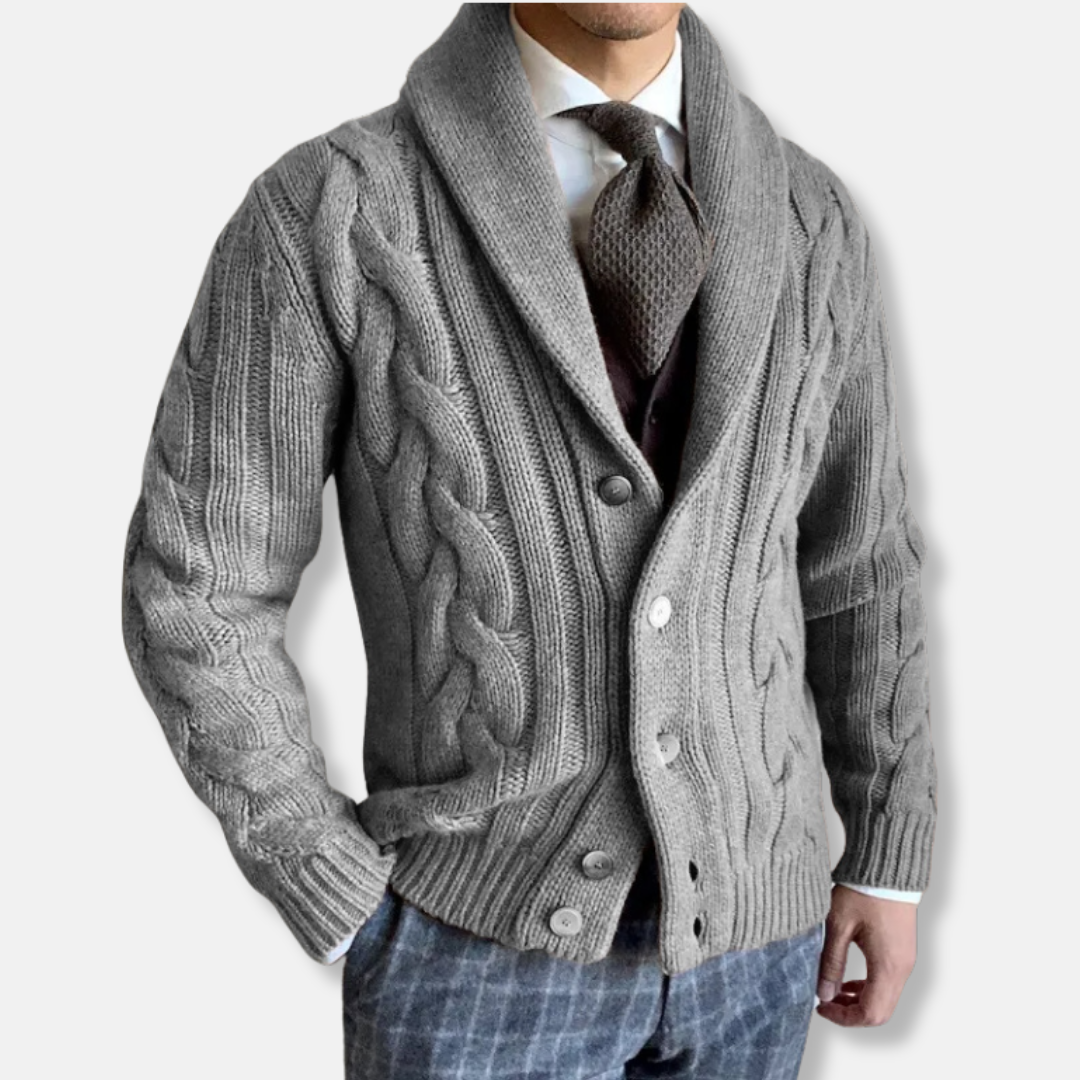 Strickjacke Wollmischung Klassisch Schnitt mit Knöpfen