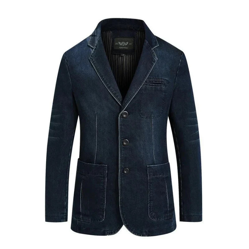 Herren Denim Blazer Moderne Baumwolle