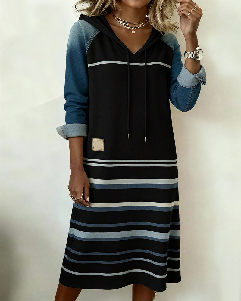 Stylische Kapuzenjacke Streifen Design