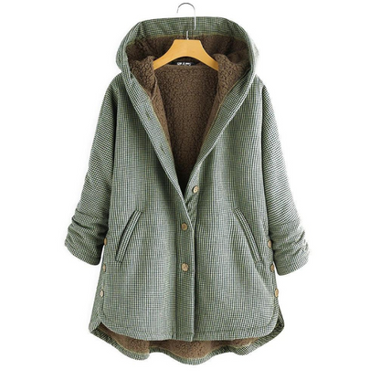 Oversized Fleece-Jacke Damen Kapuzenmantel Warm