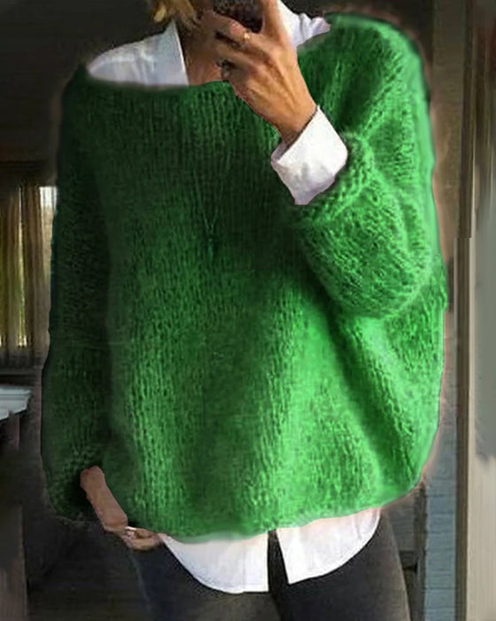 Bunter Pullover Rundhals Modisch - IdealeKleiden