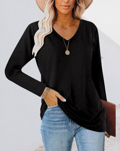 Damenschuhe und Accessoires sind nicht relevant, der Titel ist auch falsch, daher 
Frauen T-Shirt Langarm V-Ausschnitt