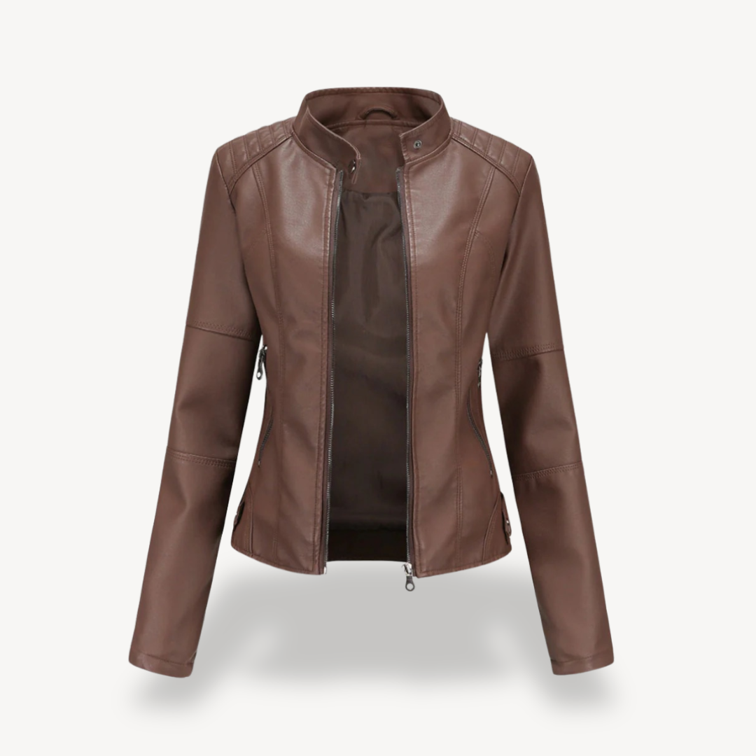 Stylische Damen Lederjacke Biker Stil