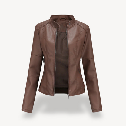 Stylische Damen Lederjacke Biker Stil