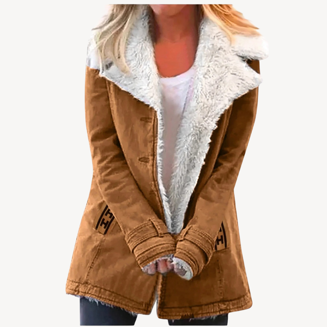 Damen Winterjacke Fleece Gefüttert Warm