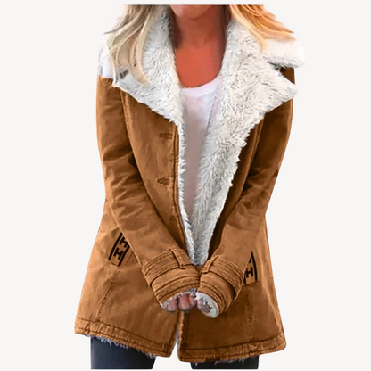 Damen Winterjacke Fleece Gefüttert Warm