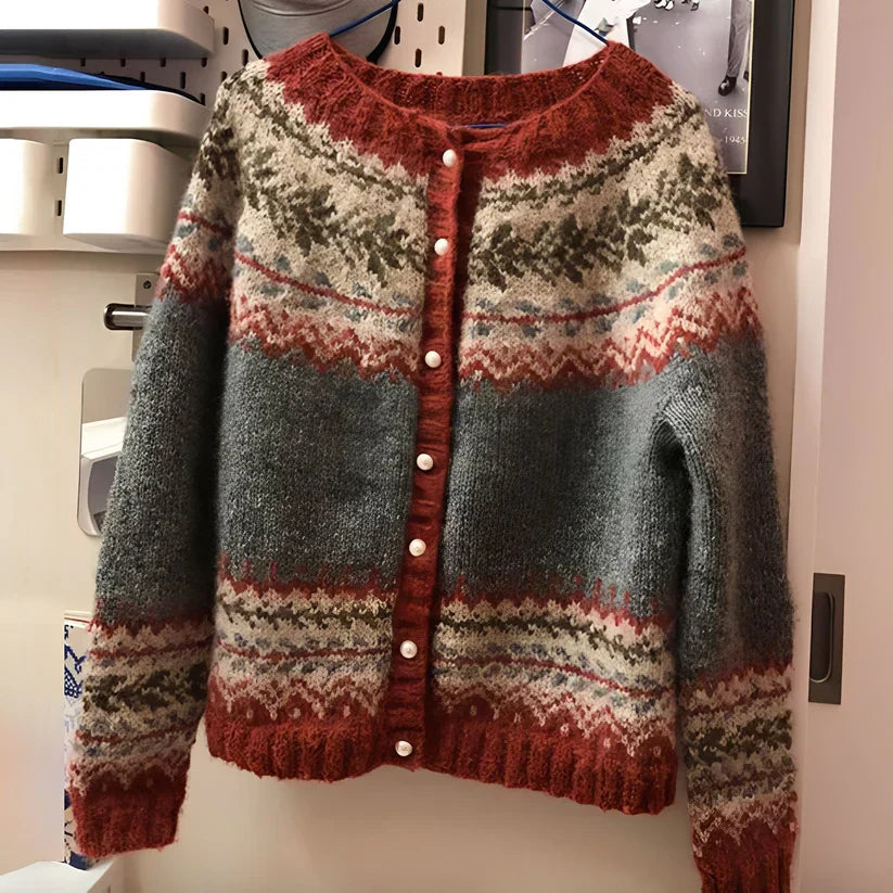 Damen Ethno Cardigan Stilvoll Modern