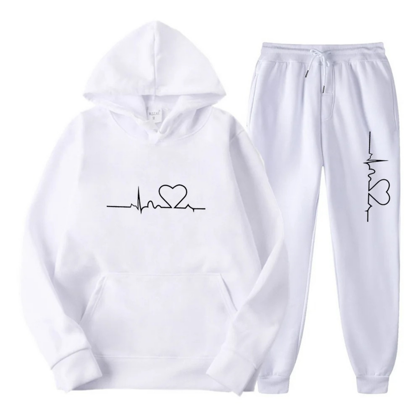 Damen Sportanzug Kapuzenpullover Set mit Logo - IdealeKleiden