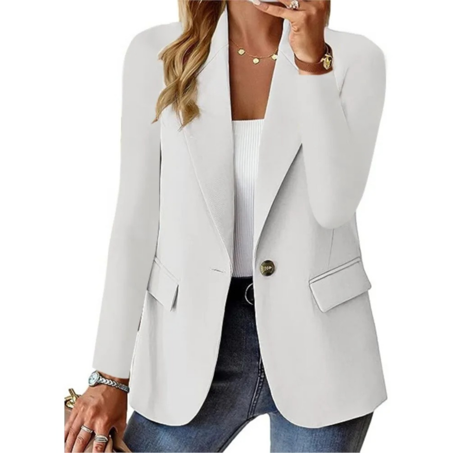 Herbst Blazer Elegant Lässig - IdealeKleiden