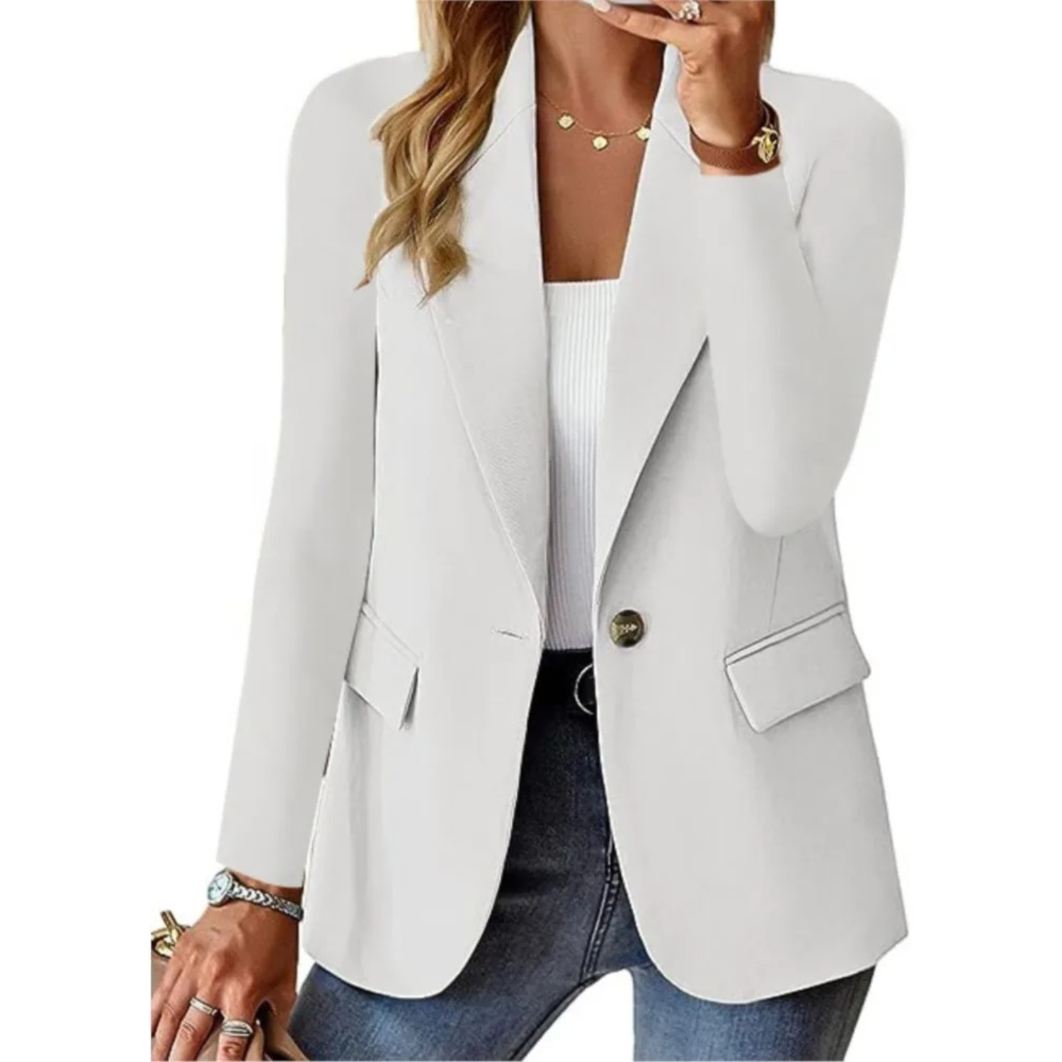 Herbst Blazer Elegant Lässig - IdealeKleiden