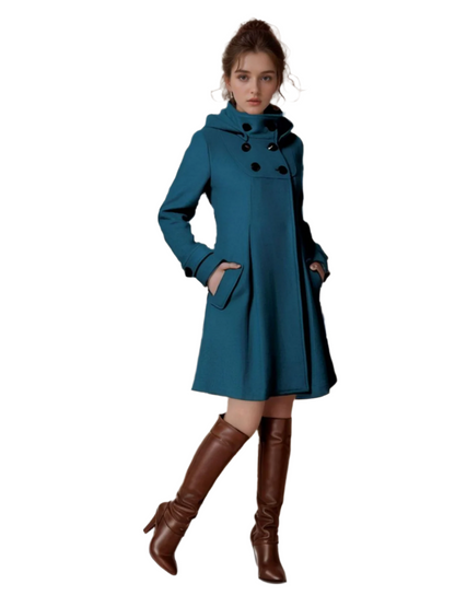 Eleganter Damenmantel Slim Fit Kragen