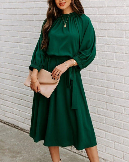 Elegantes Sommerkleid Rundhals Ausschnitt