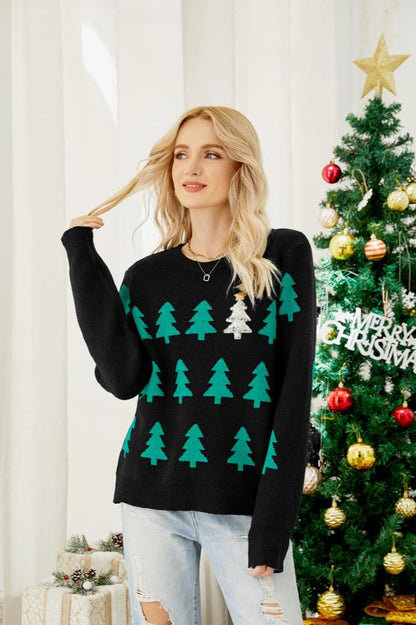 Weihnachts Strickpullover Glitter Pailletten Design