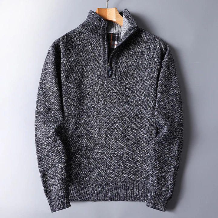 Herren Strickpullover Bequem Reißverschluss