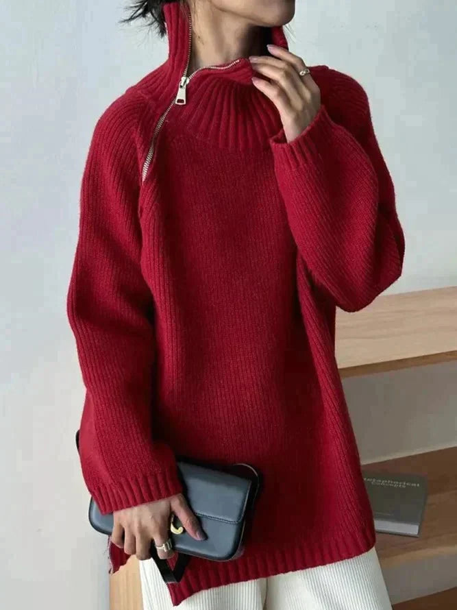 Stylish Pullover Mit Stehkragen