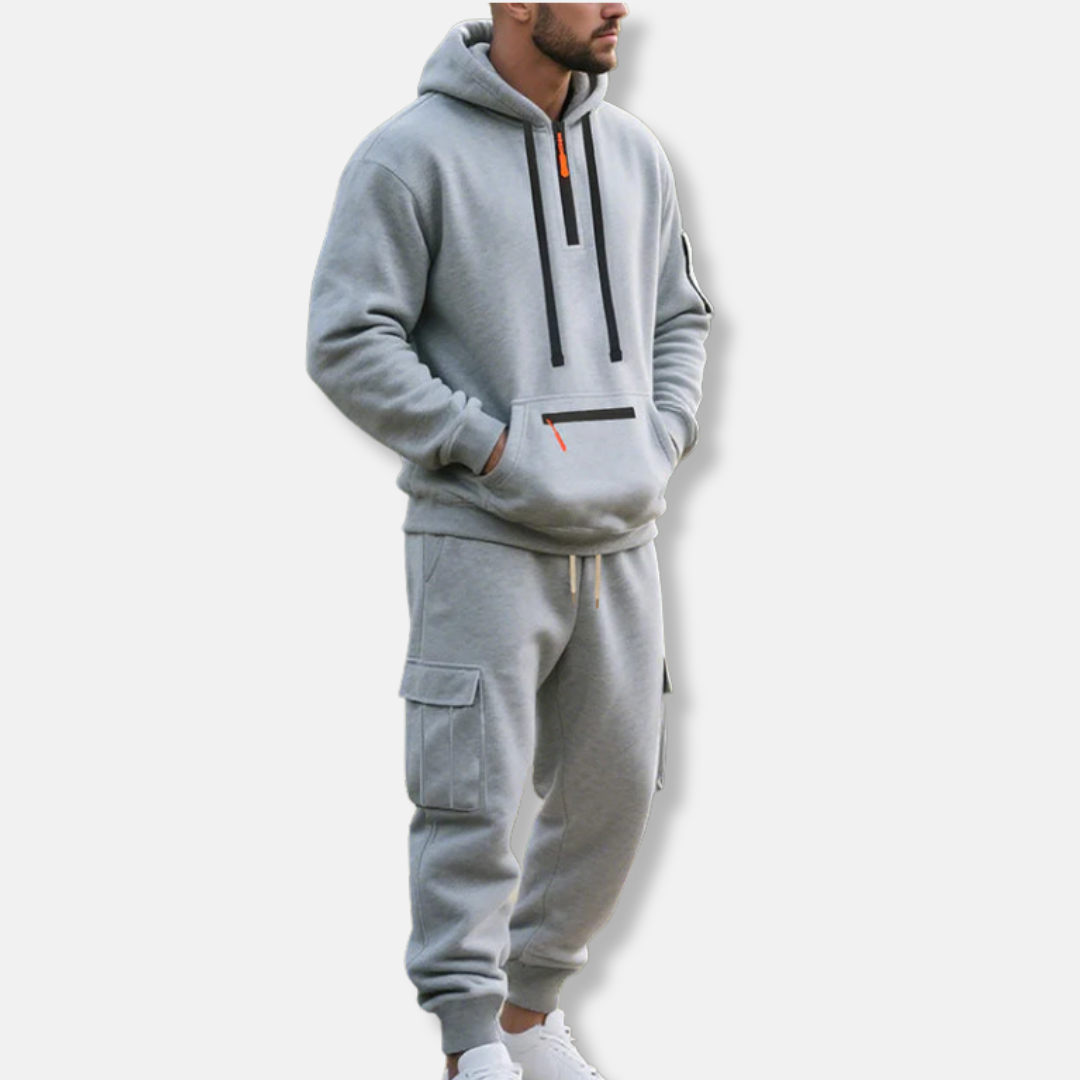 Bequemer Trainingsanzug Kapuzenpullover Cargo-Hose