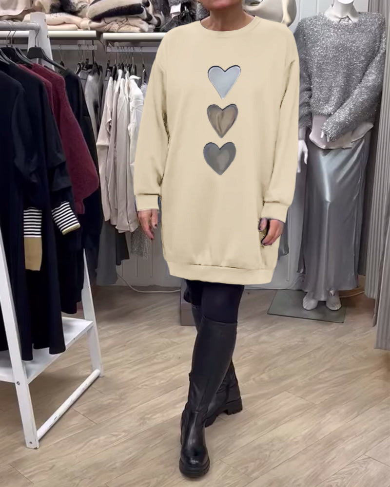 Kleid mit Herz-Muster Lässig Elegant